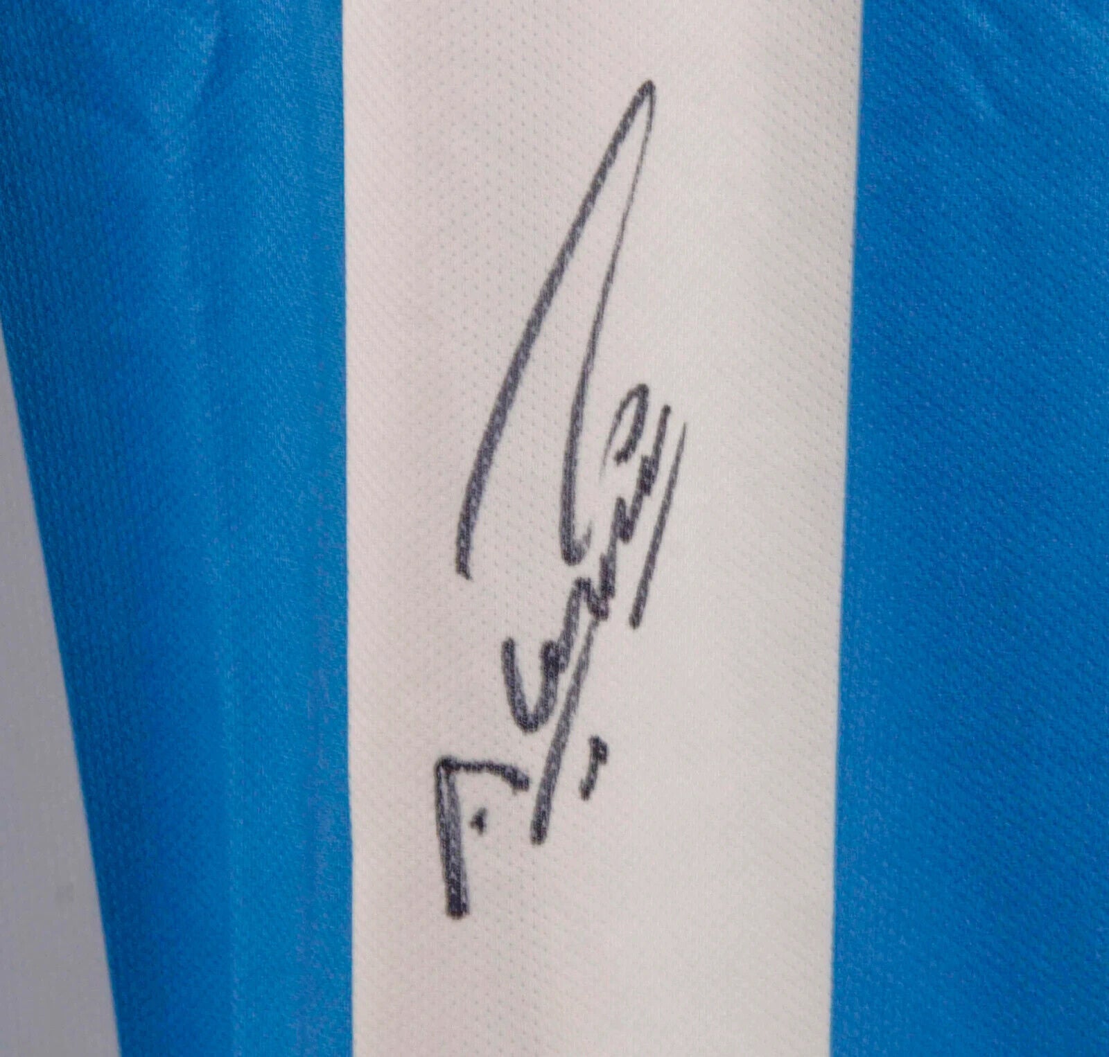 Sergio Aguero Front Signed Argentina FC Home Soccer Jersey with Beckett COA